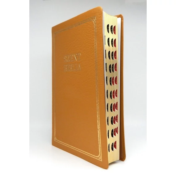 Nagy Biblia Exclusive - Mustár - Regiszterrel (marha bőr + díszdoboz)