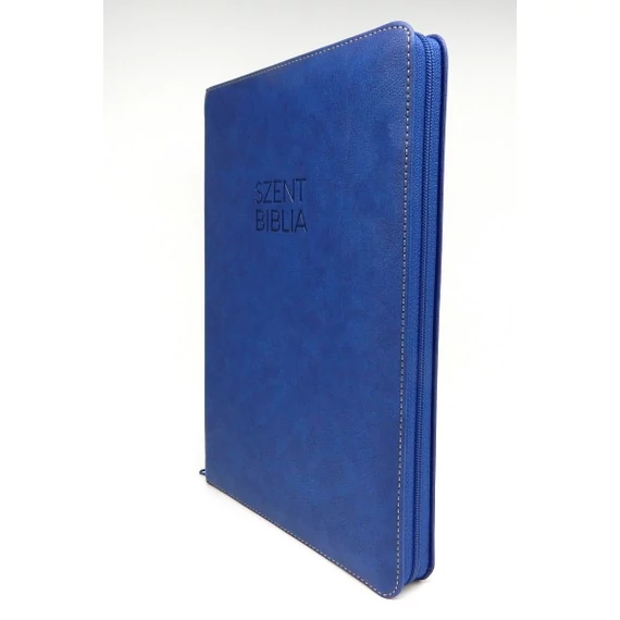 Nagy Biblia - Sötétkék - Cipzárral - Regiszterrel